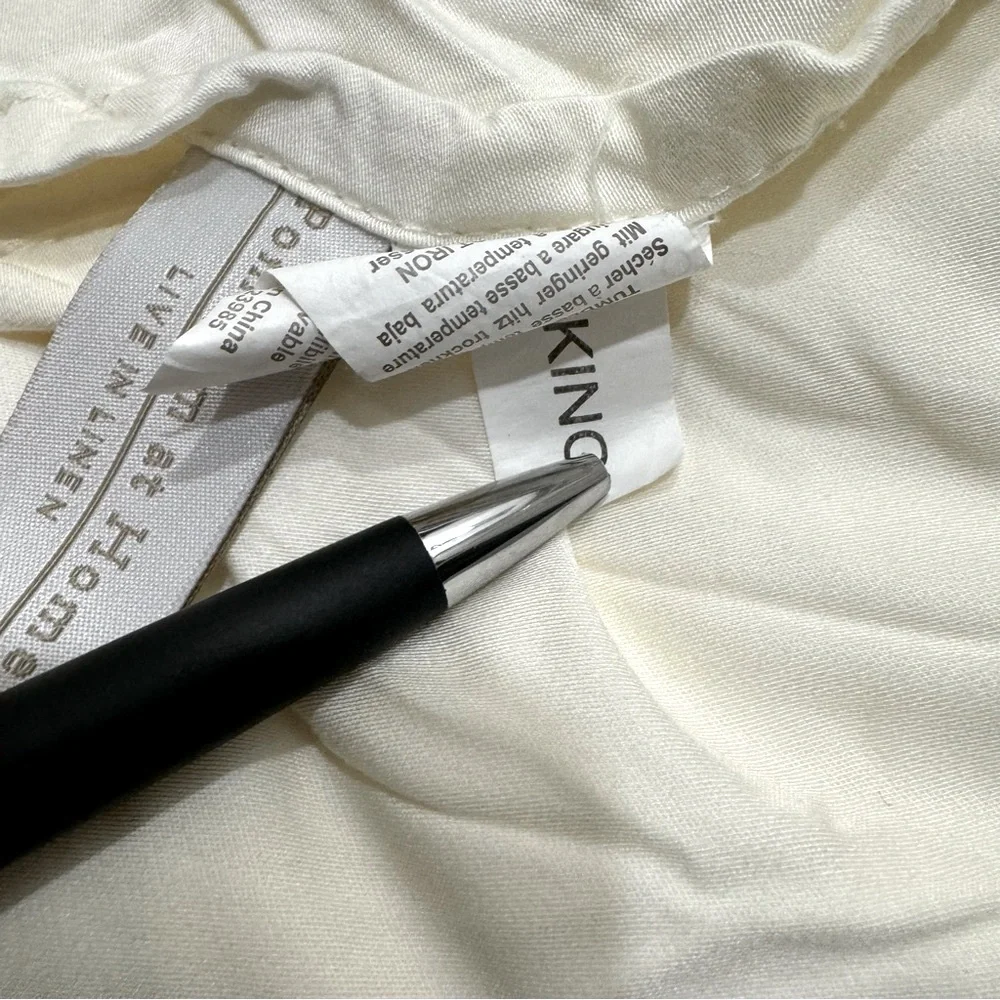 Pom Pom at Home King Ivory Parker Rayon King Flat Sheet
